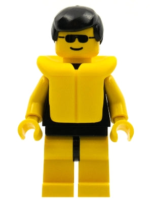 Preowned LEGO® Minifigure – Town par036 Plain Black Torso w/Yellow Arms Yellow Legs Sunglas