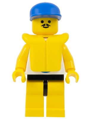 LEGO® Minifigure Town par051 Surfboard on Ocean Yellow Legs Blue Cap Life Jacket