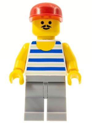 Preowned LEGO® Minifigure – Town par056 Horizontal Blue and Light Green Stripes Light Bluis