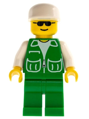 LEGO® Minifigure Town pck006 Jacket Green w/2 Large Pockets Green Legs White Cap