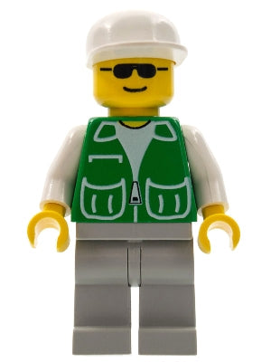 LEGO® Minifigure Town pck013 Jacket Green w/2 Large Pockets Light Gray Legs Whit