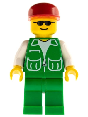 Preowned LEGO® Minifigure – Town pck017 Jacket Green w/2 Large Pockets Green Legs Red Cap B