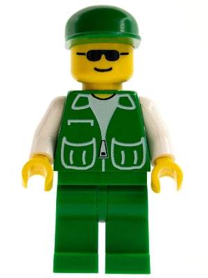 Preowned LEGO® Minifigure – Town pck020 Jacket Green w/2 Large Pockets Green Legs Green Cap