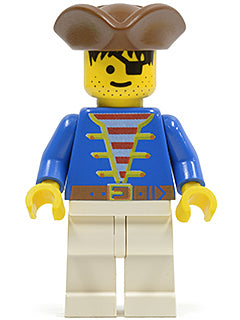 Preowned LEGO® Minifigure – Pirates pi009 Pirate Blue Jacket White Legs Brown Pirate Triang