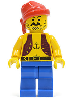 Preowned LEGO® Minifigure – Pirates pi013 Pirate Anchor Dark Purple Vest Blue Legs Red Band