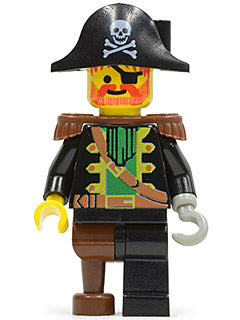 Preowned LEGO® Minifigure – Pirates pi055 Captain Red Beard Brown Epaulettes Pirate Hat w/S