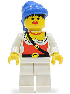 Preowned LEGO® Minifigure – Pirates pi056 Pirate Female White Legs Blue Bandana