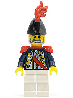 Preowned LEGO® Minifigure – Pirates pi111 Imperial Soldier II Governor Red Plume Red Epaule