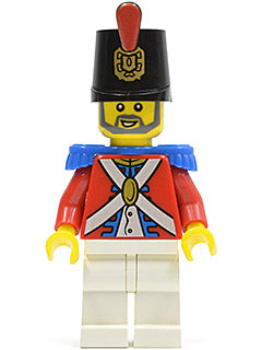 Preowned LEGO® Minifigure – Pirates pi118 Imperial Soldier II Shako Hat Printed Gray Beard