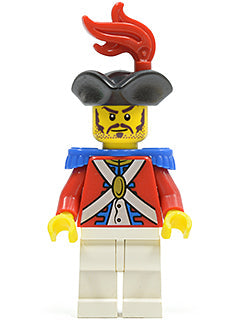 Preowned LEGO® Minifigure – Pirates pi119 Imperial Soldier II Officer w/Red Plume Long Mous