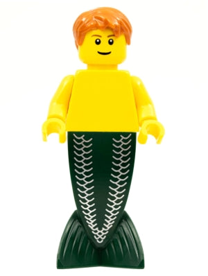 Preowned LEGO® Minifigure – Pirates pi140b Merman Dark Orange Hair Reddish Brown Eyebrows
