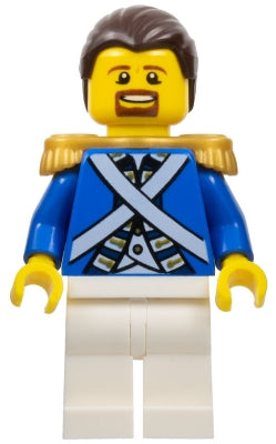 Preowned LEGO® Minifigure – Pirates pi150 Bluecoat Sergeant 1 Brown Moustache and Goatee