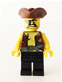 Preowned LEGO® Minifigure – Pirates pi162 Pirate 4 Vest and Anchor Eye Patch