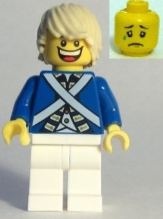 Preowned LEGO® Minifigure – Pirates pi175a Bluecoat Soldier 7 Tousled Hair (Head 6123714)