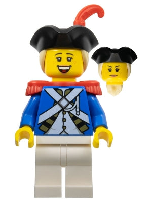 Preowned LEGO® Minifigure – Pirates pi188 Imperial Soldier IV Officer Female Black Tricorne