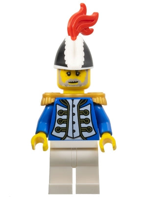 Preowned LEGO® Minifigure – Pirates pi191 Imperial Soldier IV Governor Male Black and White