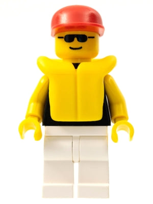 Preowned LEGO® Minifigure – Town pln008 Plain Black Torso w/Yellow Arms White Legs Sunglass
