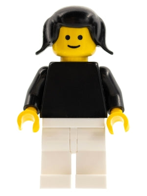 Preowned LEGO® Minifigure – Town pln022 Plain Black Torso w/Black Arms White Legs Black Pig