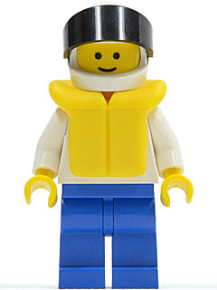 Preowned LEGO® Minifigure – Town pln036 Plain White Torso w/White Arms Blue Legs White Helm