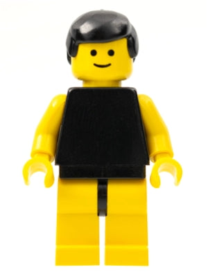 Preowned LEGO® Minifigure – Town pln040 Plain Black Torso w/Yellow Arms Yellow Legs Black M
