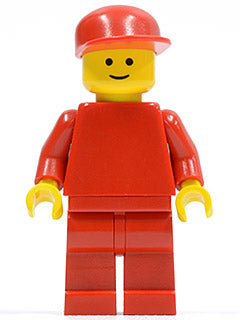 LEGO® Minifigure Town pln043 Plain Red Torso w/Red Arms Red Legs Red Cap