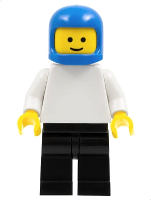 Preowned LEGO® Minifigure – Town pln052 Plain White Torso w/White Arms Black Legs Blue Clas