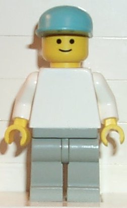 Preowned LEGO® Minifigure – Town pln053 Plain White Torso w/White Arms Light Gray Legs Maer