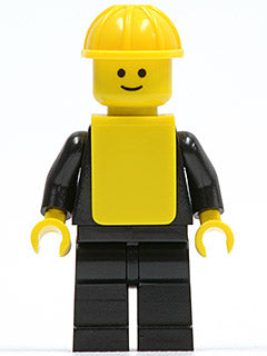 Preowned LEGO® Minifigure – Town pln063 Plain Black Torso w/Black Arms Black Legs Yellow Co