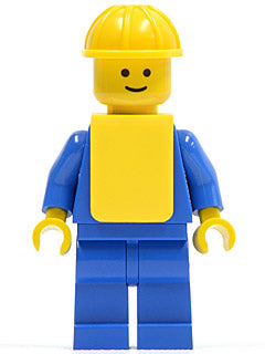 Preowned LEGO® Minifigure – Town pln064 Plain Blue Torso w/Blue Arms Blue Legs Yellow Const