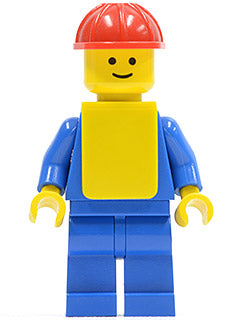 Preowned LEGO® Minifigure – Town pln085 Plain Blue Torso w/Blue Arms Blue Legs Red Construc