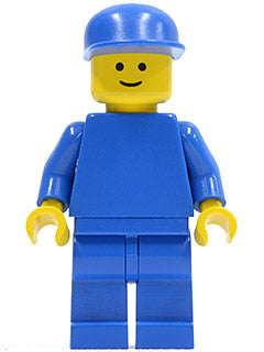 Preowned LEGO® Minifigure – Town pln089 Plain Blue Torso w/Blue Arms Blue Legs Blue Cap