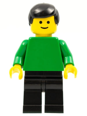 Preowned LEGO® Minifigure – Sports pln091 Plain Green Torso w/Green Arms Black Legs Black M