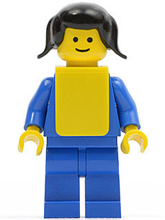 Preowned LEGO® Minifigure – Homemaker pln108 Plain Blue Torso w/Blue Arms Blue Legs Black P
