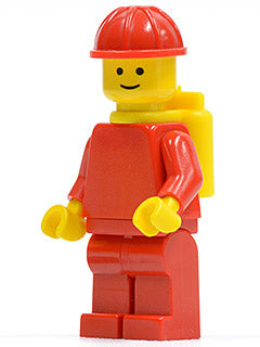 Preowned LEGO® Minifigure – Town pln130 Plain Red Torso w/Red Arms Red Legs Red Constructio