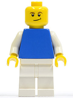 Preowned LEGO® Minifigure – School Supplies pln170 Plain Blue Torso w/White Arms White Legs