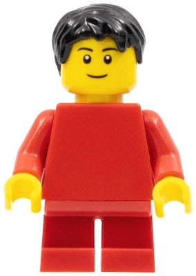 Preowned LEGO® Minifigure – Town pln180 Plain Red Torso w/Red Arms Red Short Legs