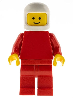 Preowned LEGO® Minifigure – Town pln181 Plain Red Torso w/Red Arms Red Legs White Classic H