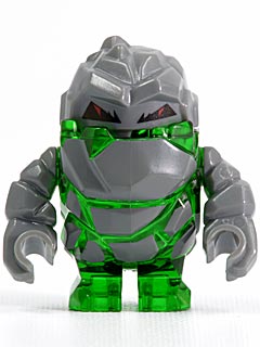 Preowned LEGO® Minifigure – Power Miners pm001 Rock Monster Boulderax (Trans-Green)