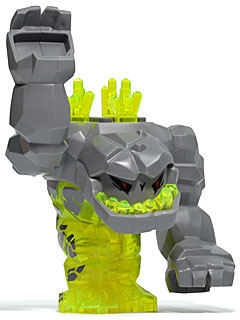 Preowned LEGO® Minifigure – Power Miners pm015 Geolix w/3 Crystals on Back (Rock Monster)