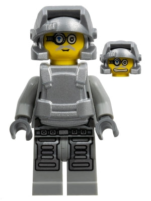 Preowned LEGO® Minifigure – Power Miners pm032 Power Miner Brains Gray Outfit