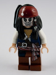 Preowned LEGO® Minifigure – Pirates of the Caribbean poc012 Captain Jack Sparrow Skeleton