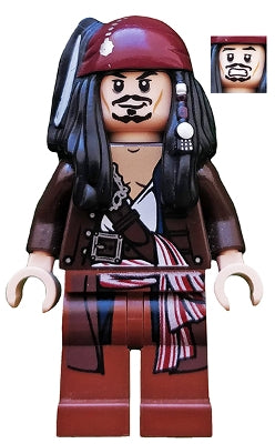 Preowned LEGO® Minifigure – Pirates of the Caribbean poc034 Captain Jack Sparrow w/Jacket
