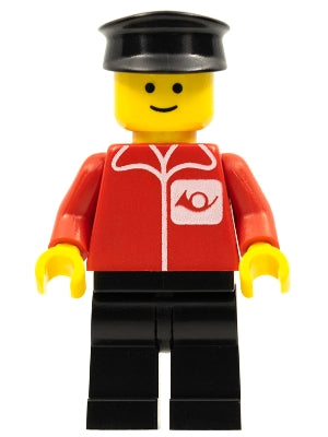 Preowned LEGO® Minifigure – Town post001 Post Office Black Legs Black Hat