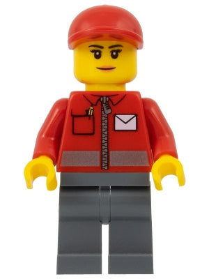 Preowned LEGO® Minifigure – Town post011 Post Office White Envelope and Stripe Dark Bluish