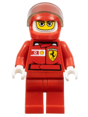 Preowned LEGO® Minifigure – Racers rac024as F1 Ferrari Driver w/Helmet and Balaclava w/Tors