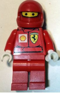 Preowned LEGO® Minifigure – Racers rac025bs F1 Ferrari Pit Crew Member w/Shell Torso Sticke