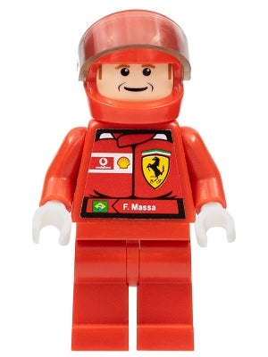 Preowned LEGO® Minifigure – Racers rac027s F1 Ferrari F. Massa w/Helmet Red Plain w/Torso S
