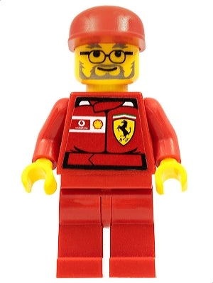 Preowned LEGO® Minifigure – Racers rac032s F1 Ferrari Engineer 2 w/Vodafone Shell Torso Sti
