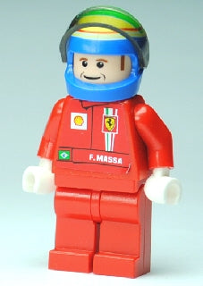 Preowned LEGO® Minifigure – Racers rac043s F1 Ferrari F. Massa w/Helmet Blue Printed w/Tors