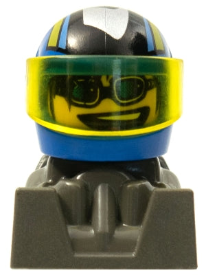Preowned LEGO® Minifigure – Racers rac092 Racer Blue Sunglasses Blue Helmet w/Pattern Dark